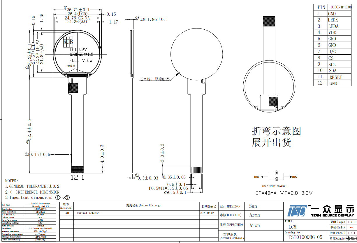 0.99 inch TFT